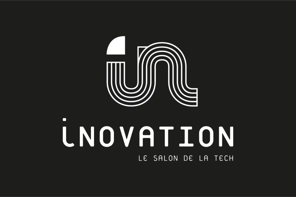 Logo iNovation blanc sur fond noir, design graphique signé Nicolas Montis, designer UI/UX à Bordeaux