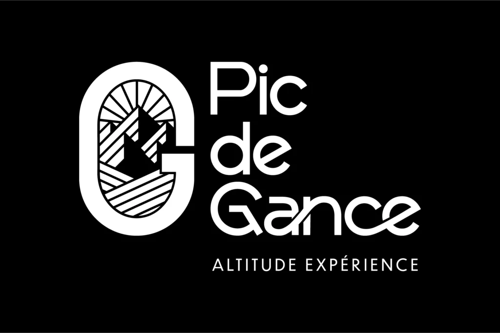 Logo blanc de Pic de Gance Altitude Expérience sur fond noir