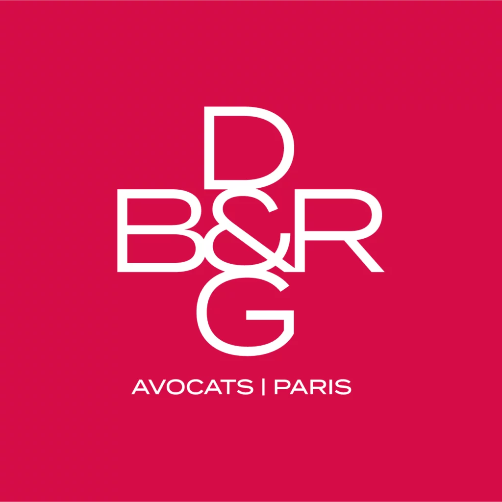 Logo BDRG en blanc sur fond rouge, création graphique par Nicolas Montis, designer UI/UX à Bordeaux