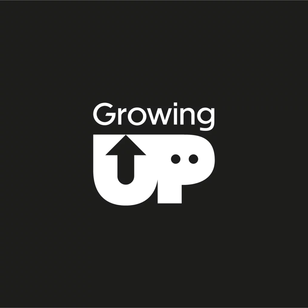 Favicon blanc de l'identité visuelle Growing UP