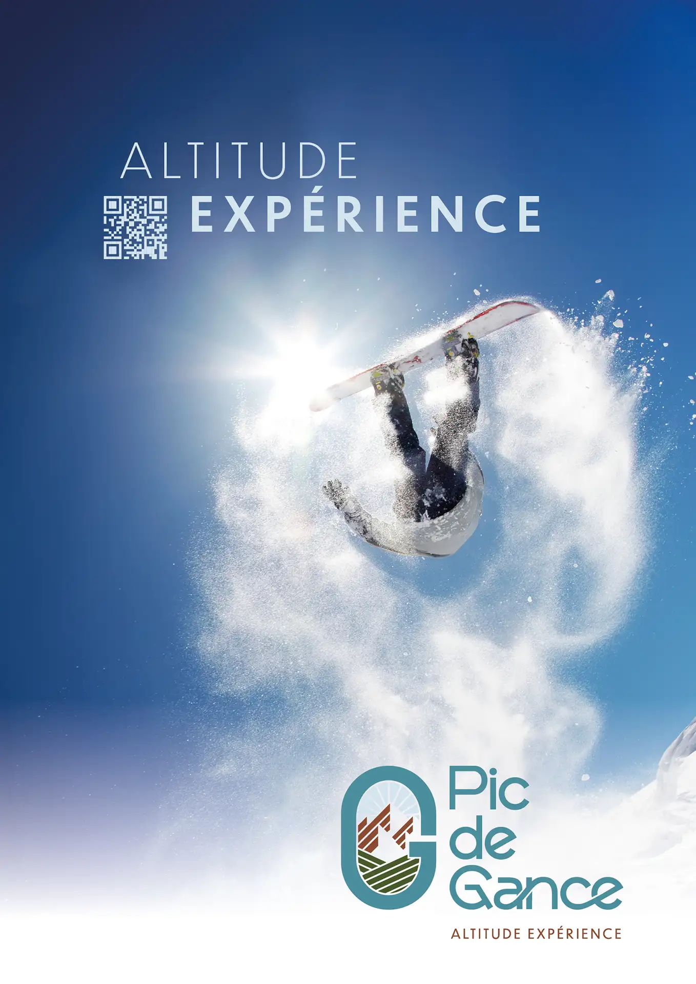 Affiche Pic de Gance Altitude Expérience, snowboarder en action